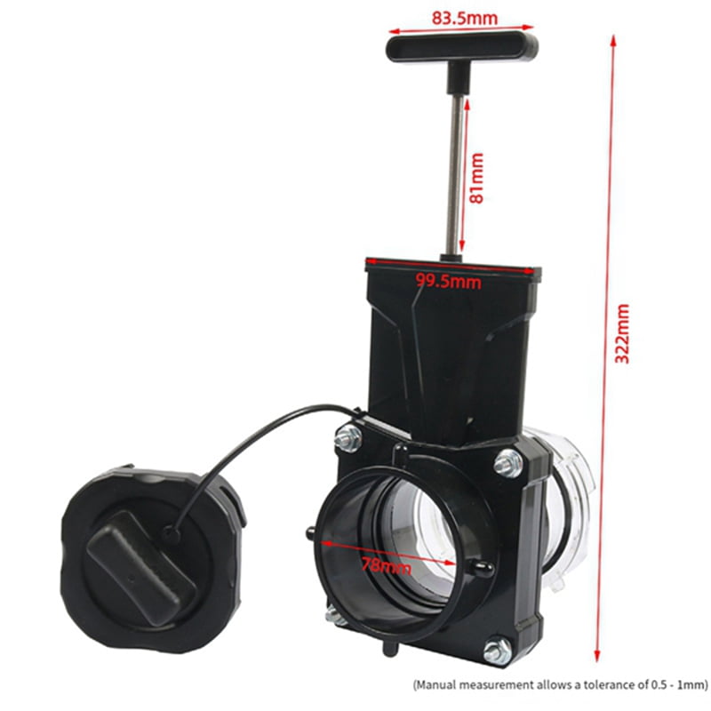 RV Sewer Gate Valve, Shut Off Valve with Leak-Proof Cap, Twist-on Sewer Hose Valve, Fit for 3" Drain Pipe RV Accessories
