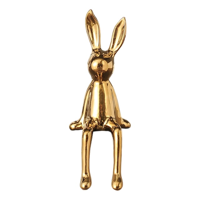 Abbracc Rabbit Statues Figurines d'Animaux Sculptures de Collection Nordiques Centres de Table Or