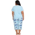 thumbnail image 4 of Plus Size Pajamas, PUTUO Womens Pajama Sets, Plus Size Short Sleeve V Neck Capri Pants Pajama Sets, Soft Ladies Pajamas Sleepwear Loungewear, 4 of 7