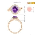 thumbnail image 4 of ANGARA Natural 1.7 ct Amethyst Bypass Engagement Ring with Diamond Halo in 14K Rose Gold for Women (Size-8mm) | February Birthstone, Anniversary, Jewelry Gift for Women | Natural Amethyst Ring, 4 of 9