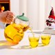 thumbnail image 5 of Yhmxh Utensilios de cocina Hervidor de agua fría de borosilicato alto, hervidor de muñeco de nieve, hervidor de vidrio calentable, venta al por mayor, gran capacidad con asa, tetera para taza de té, 5 of 6