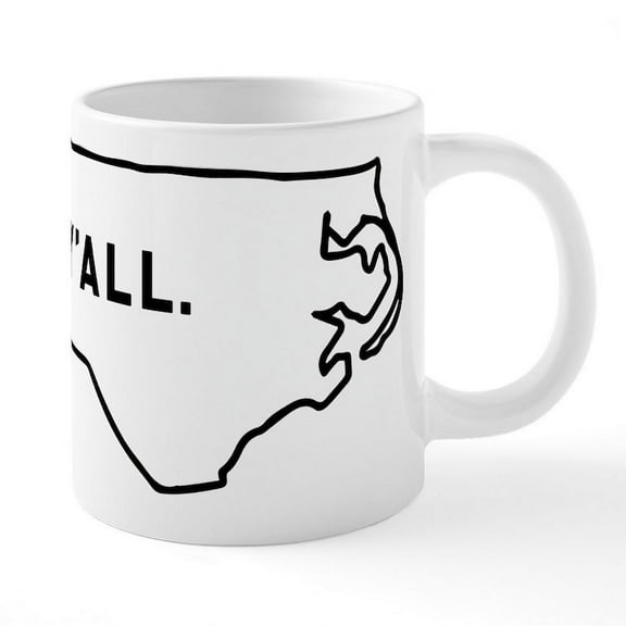 CafePress - North Carolina Y'all - 20 Oz White Ceramic Mega Mug