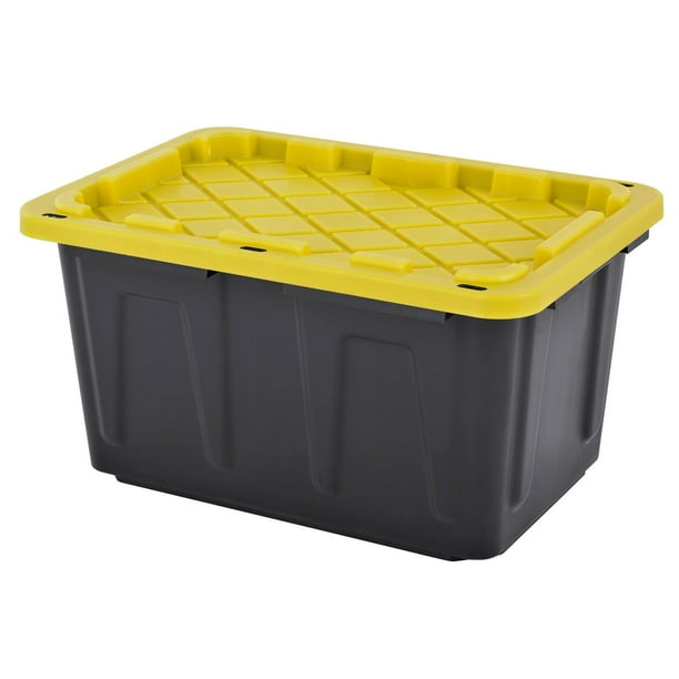 Muscle Rack 27Gal. Storage Tote (Black/Yellow, 6 Pk.)