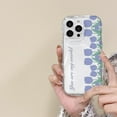 thumbnail image 3 of Cute Purple Tulip Flowers Wavy Frame Clear Phone Case Compatible with iPhone Case (Clear,iPhone 12 Pro), 3 of 6