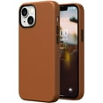 thumbnail image 1 of Leather Case Compatible with iPhone 13 mini Case 5.4 inch, Premium PU Leather Case Cover (with Metallic Buttons & Microfiber Lining) for iPhone 13 mini (2021), Brown, 1 of 7