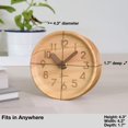 thumbnail image 3 of Reloj analógico de sobremesa Driini de madera de pino de 11 cm, 3 of 7