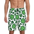 thumbnail image 1 of Balery Leopard print St. Patrick's Day Pantalones cortos de pijama de punto de algodón para hombre con cinturilla y bolsillos-Small, 1 of 6