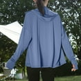 thumbnail image 4 of TKLPEHG Women's Sun Protection Jacket Zipper Hooded Cooling Shirt with Pockets Solid Color Long Sleeve Hiking Outdoor Performance (Blue,Free Size), 4 of 4