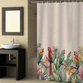 thumbnail image 2 of Fabric Shower Curtain, Summer Tropical Palm Tree with Parrot Beige Texture Shower Curtains with 12 Hooks Waterproof Machine Washable Bath Curtains for Bathroom,48x 72in, 2 of 6