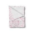thumbnail image 2 of Cherry Blossom Soft Flannel Fleece Throw Blanket, Childish Pink Flowers on White Background Kids Girls Simple Design, Cozy Plush for Indoor and Outdoor Use, 50" x 70", Pale Pink White, by Ambesonne, 2 of 5