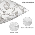 thumbnail image 3 of Fuzoiu Hand Drawn Rabbit Print Square Pillow Cover,Hidden Zipper Design,Luxury Square Pillow Case, Throw Pillow,Couch Cushion-20"x20", 3 of 7