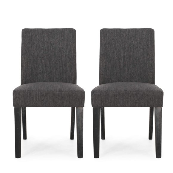 Christopher Knight Home Kuna Contemporary Upholstered Dining Chair (Set of 2), Charcoal, Gray