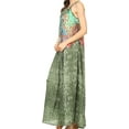 thumbnail image 3 of Sakkas Calypso Long Adjustable Column Dress with Animal Print and Rhinestones - Green - One Size Regular, 3 of 4