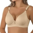 thumbnail image 3 of Uqiangy Lace Bralettes for Women Sports Bras Senior Bras for Women Front Closure Sport Bra Womens Plus Size Plus Size Bras for Women Wireless Beige M, 3 of 7