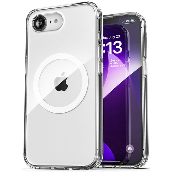Encased Belt Clip Case for iPhone 16e with Phone Holster, (2025) Compatible with MagSafe (Crystal Clear)