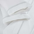 thumbnail image 4 of BNM Two-Line Embroidered Cotton Bed Sheet Set, Twin, White/Silver, 4 of 8