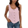 thumbnail image 3 of Aboser Womens Cotton Linen Tank Tops Dressy Casual Button Down Shirts Lightweight Sleeveless Summer Tanks Loose Scoop Neck Blouses, 3 of 9