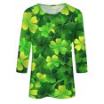 thumbnail image 5 of St Patricks Day Tops for Women, 3/4 Sleeve T Shirt, Crew Neck Tees Blouse Ladies' Loose Casual St. Patrick's Day Printed Shirts Round Neck Three Quarter Sleeves 3/4 Sleeved T-Shirt Top, 5 of 5