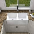 thumbnail image 2 of Stainless Steel Kitchen Sink Ceramic White 33*18*10" Kitchen Double Basin Farmhouse Sink Rectangular Vessel Sink,Undermount Kitchen Sink, 2 of 9
