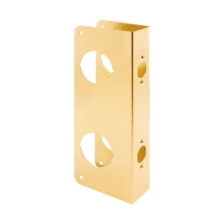 1-3/4 in. x 10-7/8 in. Thick Solid Brass Lock and Door Reinforcer, 2-1/8 in. Double Bore, 2-3/8 in. Backset