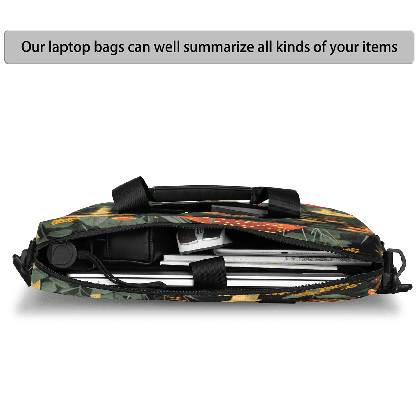 Herdesigns Mushroom Laptop Bag for Women Men, Computer Case Briefcase Messenger Bags, 15-15.6 inch Laptop Sleeve Shoulder Bag
