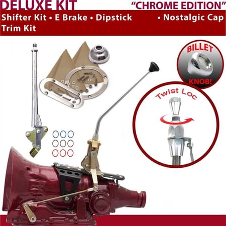 American Shifter C4 Shifter Kit Chrome 12 in. E Brake Trim Kit Dipstick for F055D