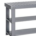 thumbnail image 2 of Roy 28 Inch Shoe Bench, 2 Tier Storage Rack, Bamboo Frame, Gray- Saltoro Sherpi, 2 of 5