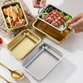 thumbnail image 6 of Household Deepen Roasting Pan Rectangle Oven Cake Tin with Handle Stainless Steel Oven Tray for Casseroles Brownies, 6 of 8