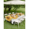 thumbnail image 4 of Outdoor Tablecloth with Umbrella Hole for Patio/Picnic/Party/Camping, Sunflower Waterproof Table Cloth Rectangle Table Cover Washable, Green Botanical Yellow Floral Summer (60"x 120"), 4 of 9