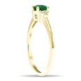 thumbnail image 3 of SZUL Women's Round Shaped Emerald and Diamond Half Moon Ring in 10K Yellow Gold, 3 of 5