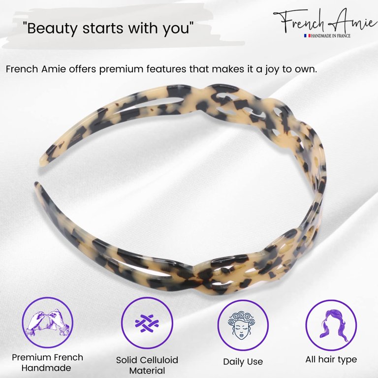 Filigree Wide Headband Celluloid Acetate Handmade Fashion Women Hair Accessories French Amie Filigree Wide 1 main image 2