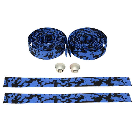 Bike Handlebar Tape Camouflage Color Non-Slip Bicycle Handlebar Grip Tape Blue Black 1 Pair