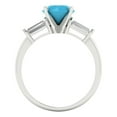 thumbnail image 4 of Three-Stone Engagement Ring for Women - 2ct Simulated Turquoise in 14K White Gold Promise Ring, 4 of 6