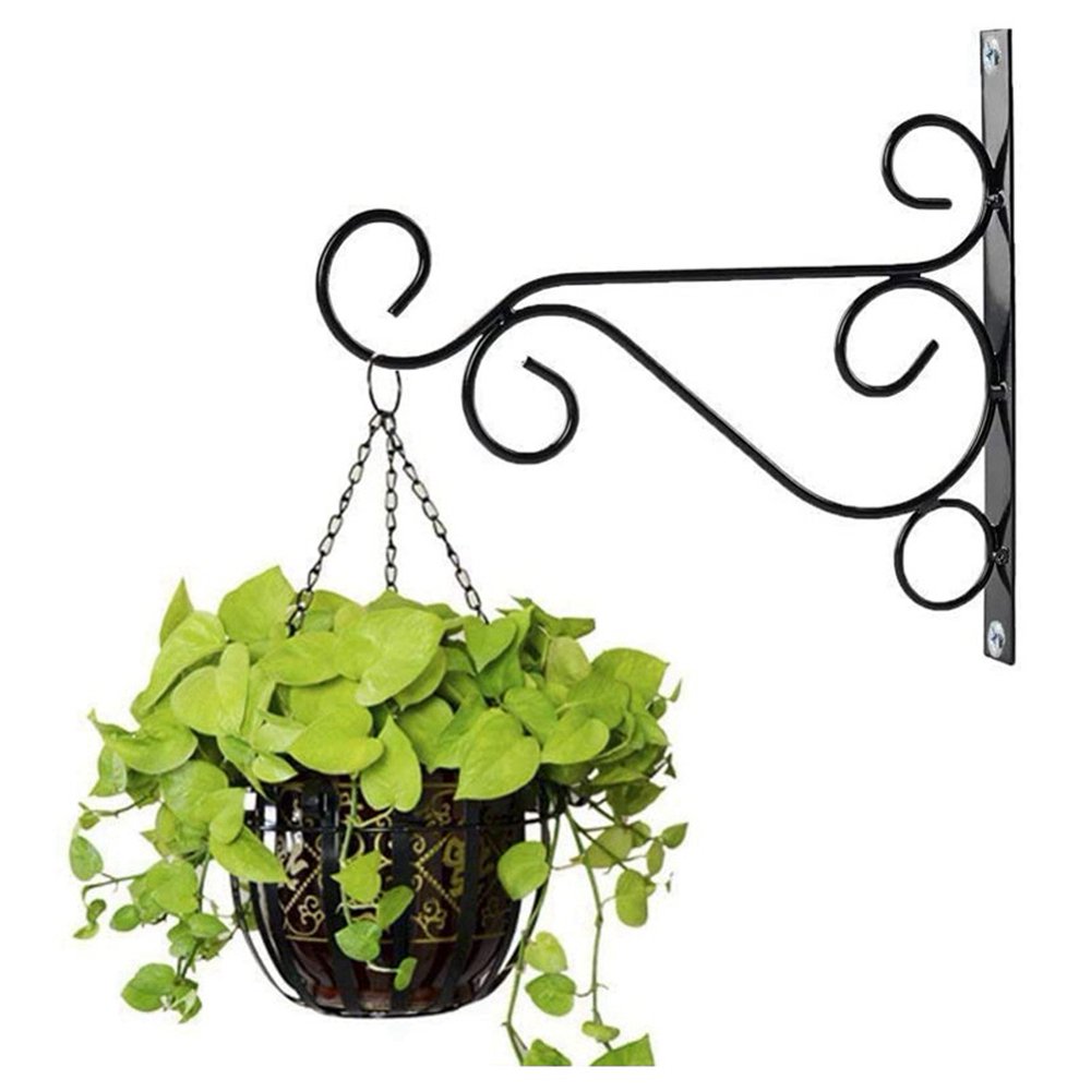 2 PCS Hanging Plants Bracket Wall Planter Hooks Hangers Flower Pot Bird Feeder Hanger for Fence