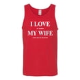 thumbnail image 2 of I Love My Wife Lets Me Go Hunting Hunting Mens Graphic Tank Top, Red, Large, 2 of 3
