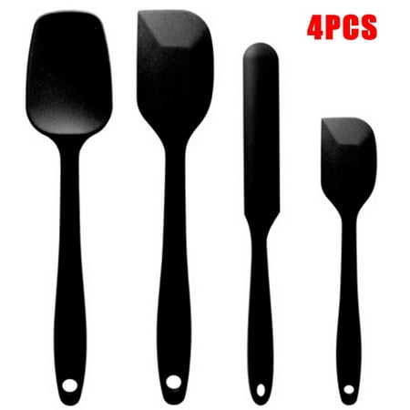 

TOPOINT Silicone Spatula Set 4 Pcs Red/Black Heat-Resistant Rubber Spatulas Baking Utensils for Non-stick Cookware Baking New