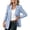 30# Sky Blue, variant on Womens Blazers for Business Casual 2026 Summer Trendy Striped Blazers Open Front 3/4 Sleeve Work Office Suits Jacket Sky Blue XL
