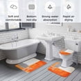 thumbnail image 5 of Burnt Orange Grey Bath Mat 3 Piece Bathroom Rug Set, Abstract Modern Geometric Oil Painted Non Slip Bath Rug Contour Mat and Toilet Lid Cover, Absorbent Shower Mats Soft Bath Rugs and Mats Sets, 5 of 8
