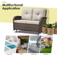 thumbnail image 3 of Gymojoy Outdoor 2-Person Wicker Rocking Bench,Patio Glider Porch Loveseat 2 Seater Couch Sofa with Cushions for Backyard,Porch,Balcony, 3 of 13