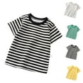 thumbnail image 3 of THDHVS Girls Shirts Spring Summer Fashion Short Sleeve Stripe Tops Kids Casual Crew Neck T-Shirts for Boys Girls, 3 of 3