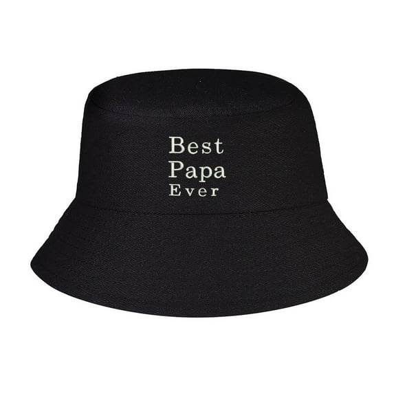 Best Papa Ever Print Summer Bucket Hat for Women Men,Made In USA,Sun Hat For Golf Travel Beach Fishing Hat