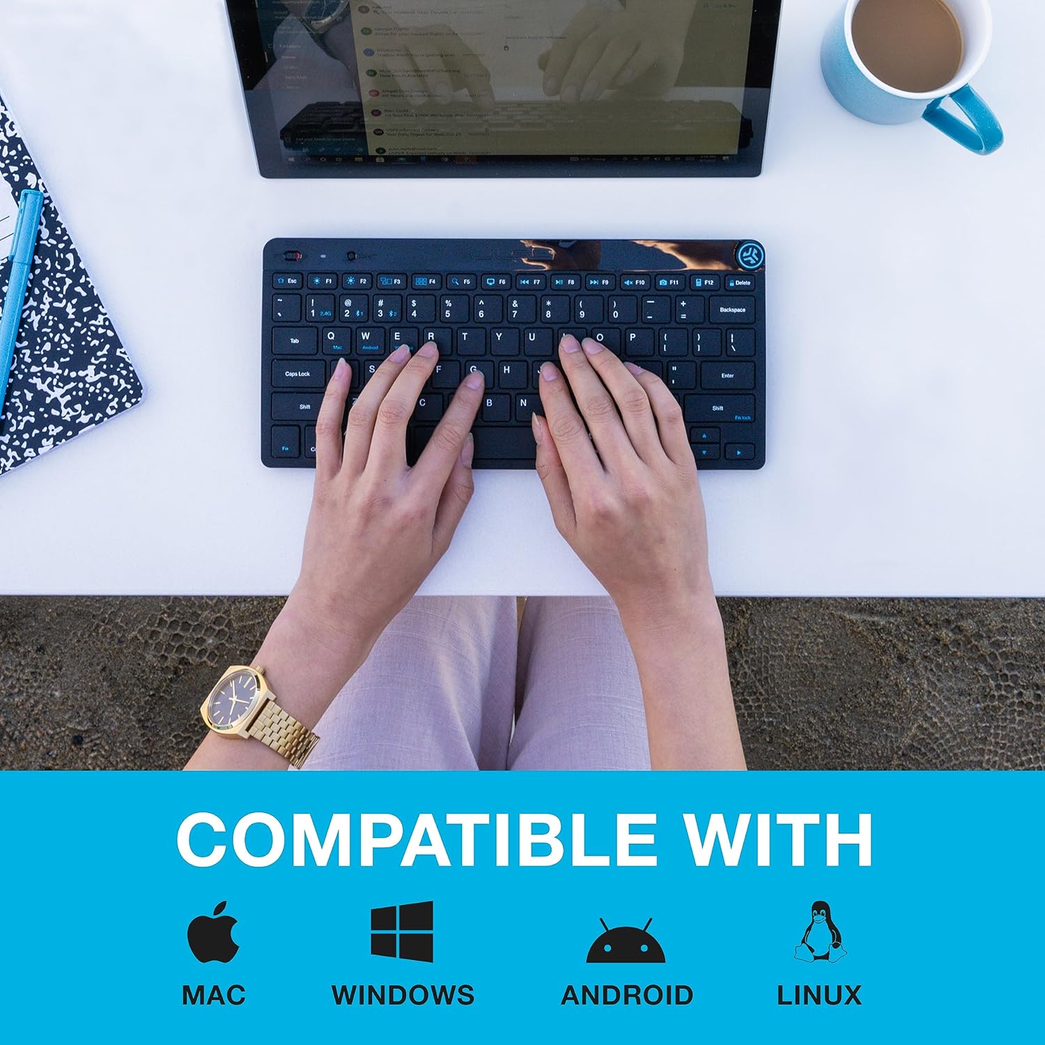 JLab GO Wireless Keyboard, Multi-Device Bluetooth & USB photo 3