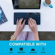 JLab GO Wireless Keyboard for Windows | Mac | iOS | Android | Chrome, 2.4 GHz Wireless, Bluetooth 5.0,Connect up to 3 Devices, Multi-Media knob, Designed for PCs, Laptops, Tablets and Smart Phones