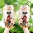 thumbnail image 4 of Happy Thanksgiving Miniature Pinscher with Turkey Pumpkins Autumn Vibes 30oz Stainless Steel Tumbler Insulated Cup with Lid Mini Pin Dog Lover - 12018, 4 of 5