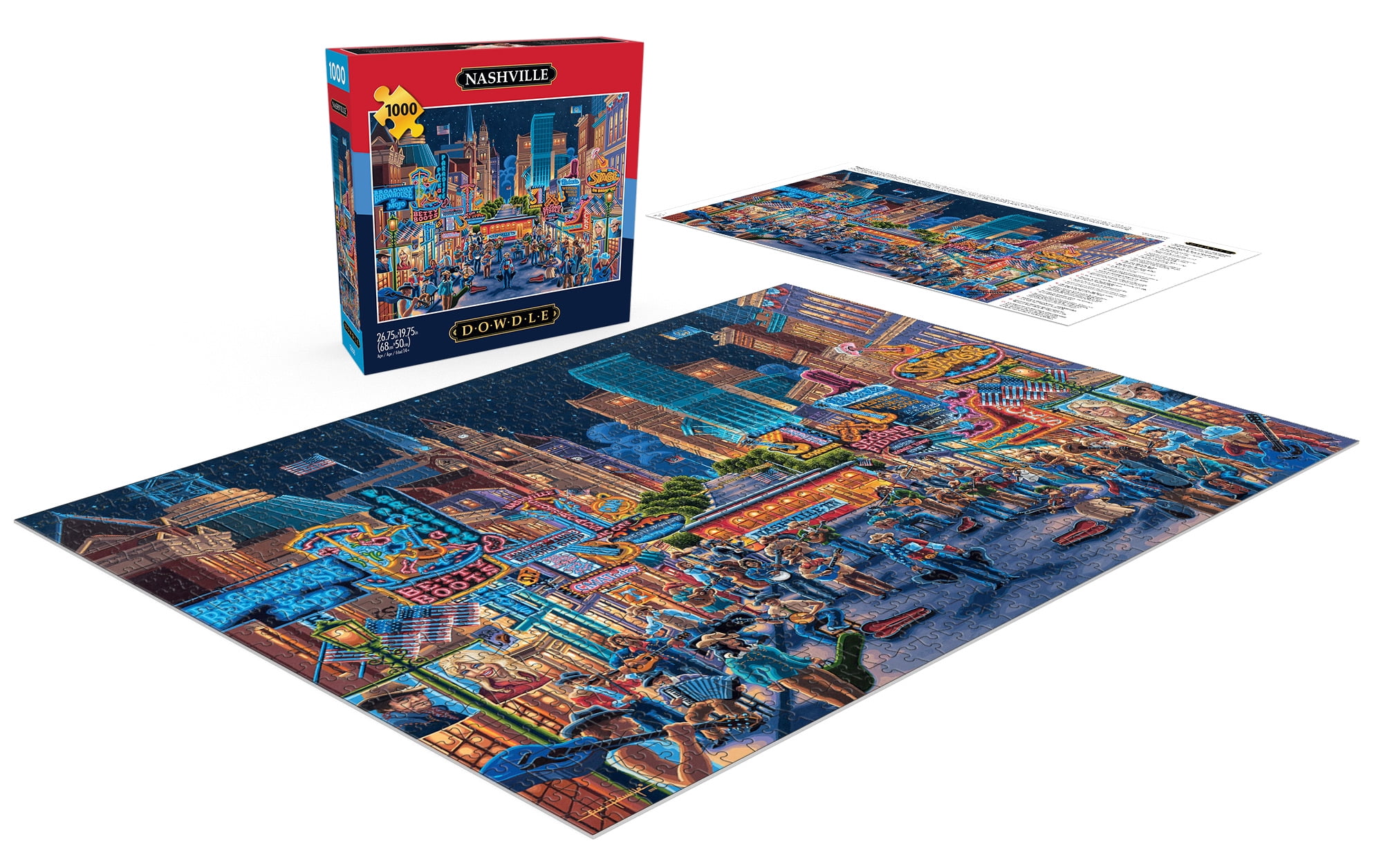 Buffalo Games Eric Dowdle Nashville 1000-Piece 26.75 x 19.75-inch Interlocking Jigsaw Puzzle for Adults Ages 14+