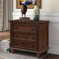 thumbnail image 2 of Nightstand with 3 DrawersModern Wooden Storage CabinetEnd Table with Pull out Tray for Living Room BedroomFully Assembled Accent End Side Table with Tapered LegsBedside TableBrown, 2 of 7