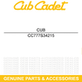 thumbnail image 2 of CUB CADET 777S34215 Label Rear Hitch Z Force 48 60 S, 2 of 5