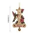 thumbnail image 4 of Clearance! Personalized Letter Christmas Tree Ornament, Hummingbird Floral Custom Name Hanging Pendant, Customized Alphabet Christmas Decorations Indoor, Holiday Wreath & Gift Tag Decor, I, 4 of 7