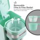 thumbnail image 4 of Cafetera compacta personal de una sola porción EHC113M, incluye taza térmica de viaje de acero inoxidable de 14 oz, compatible con café molido, filtro reutilizable, menta, 4 of 7