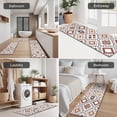 thumbnail image 5 of Brown Geometric Diamond Pattern Kitchen Rugs Sets Of 3,Kitchen Runner Rugs Non Skid Washable,Decorative Kitchen Floor Mats for Kitchen,Sink,Laundry,17"x30"+ 17"x47" + 17"x59", 5 of 6